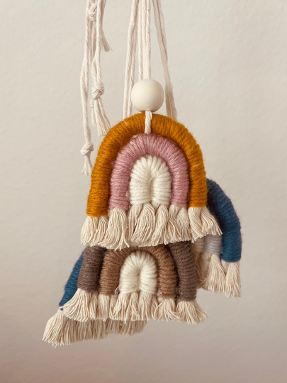The Aloha Studio Cute Little Macrame Rainbow Keychain, Keycharm For Kids, Students, Gifts, Favors - Personalized Handmade By Irene Herbst