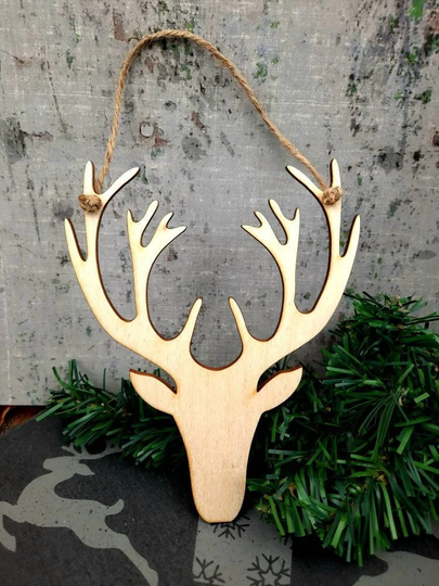stag Heads - Laser Cut Craft Seasonal, Christmas, Hanging Decoration