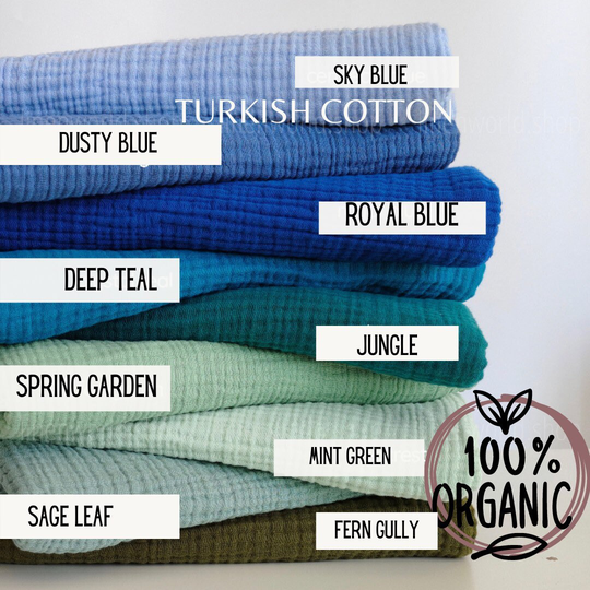 8 Layer Organic Cotton Gauze Baby Blanket | Toddler Crinkle Double Sided Kids Cover