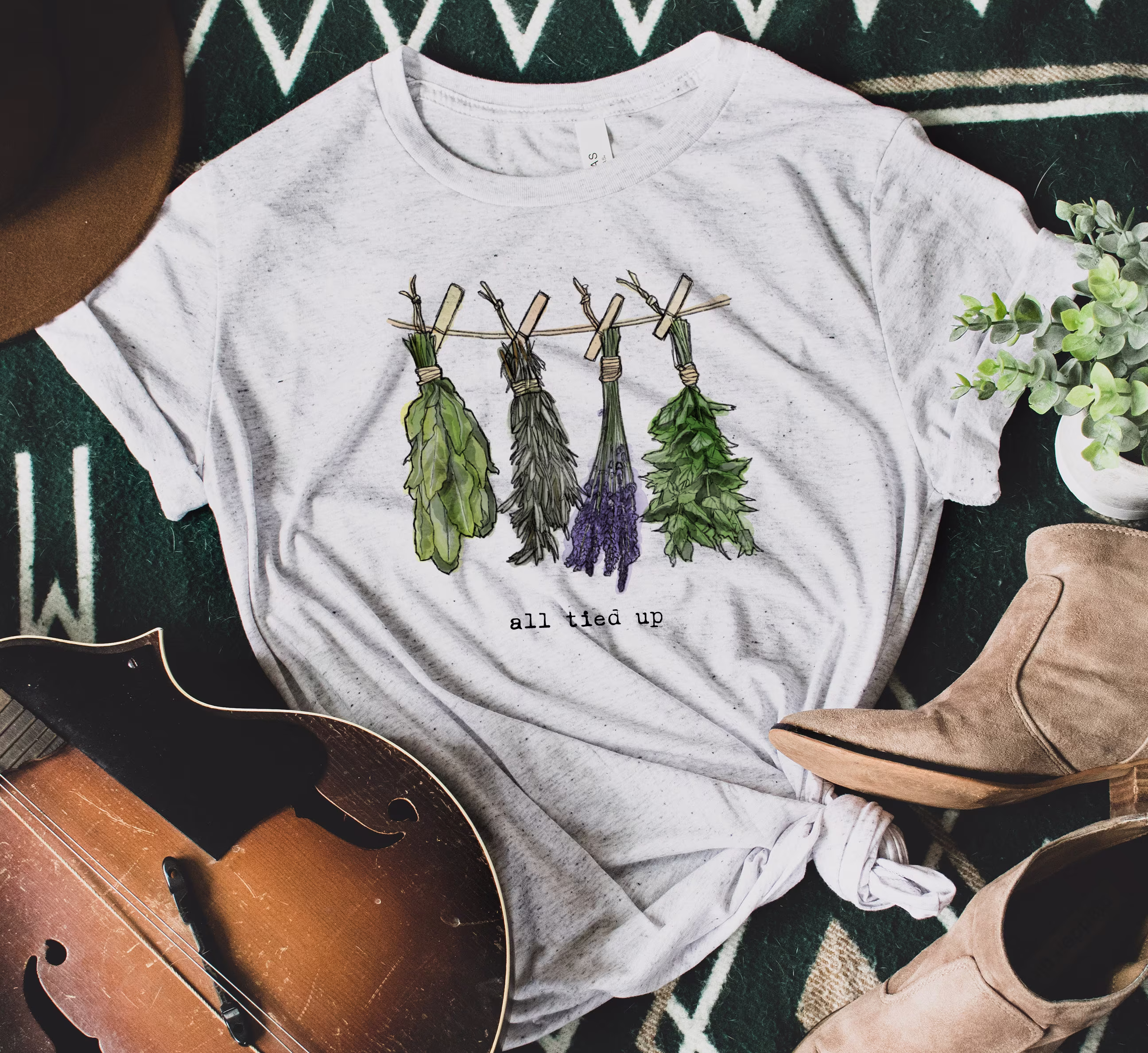 Hanging Herbs T-Shirt - Gift For Gardener, Plants, Flowers, Summer Clothing, Spring Apparel, Plant Lover, Nature, Outdoors