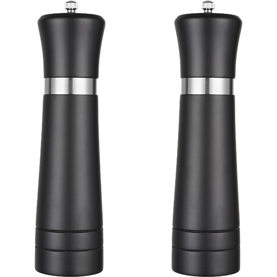 Salt and Pepper Grinders Refillable Set with Ceramic Mechanism, Solid and Durable Salt Grinders Suited 8 inch two boxes