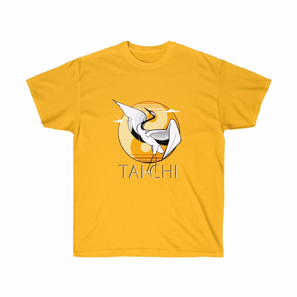 Tai Chi Yin Yang Crane T Shirt, Qi Gong Kung