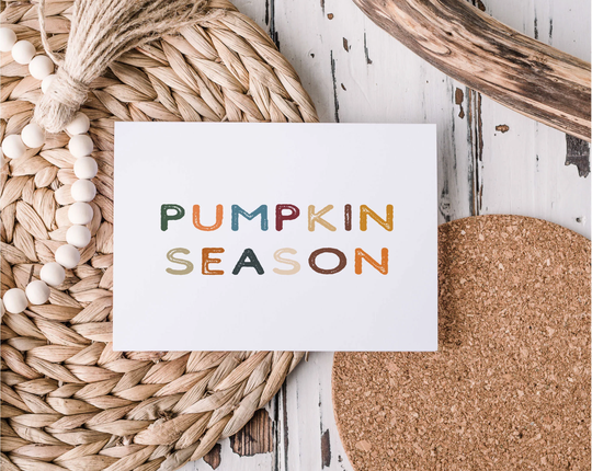 Pumpkin Season Appreciation Card, Thanksgiving Gift Enveloped Gratitude Paper Printed Greeting Blank Assortment