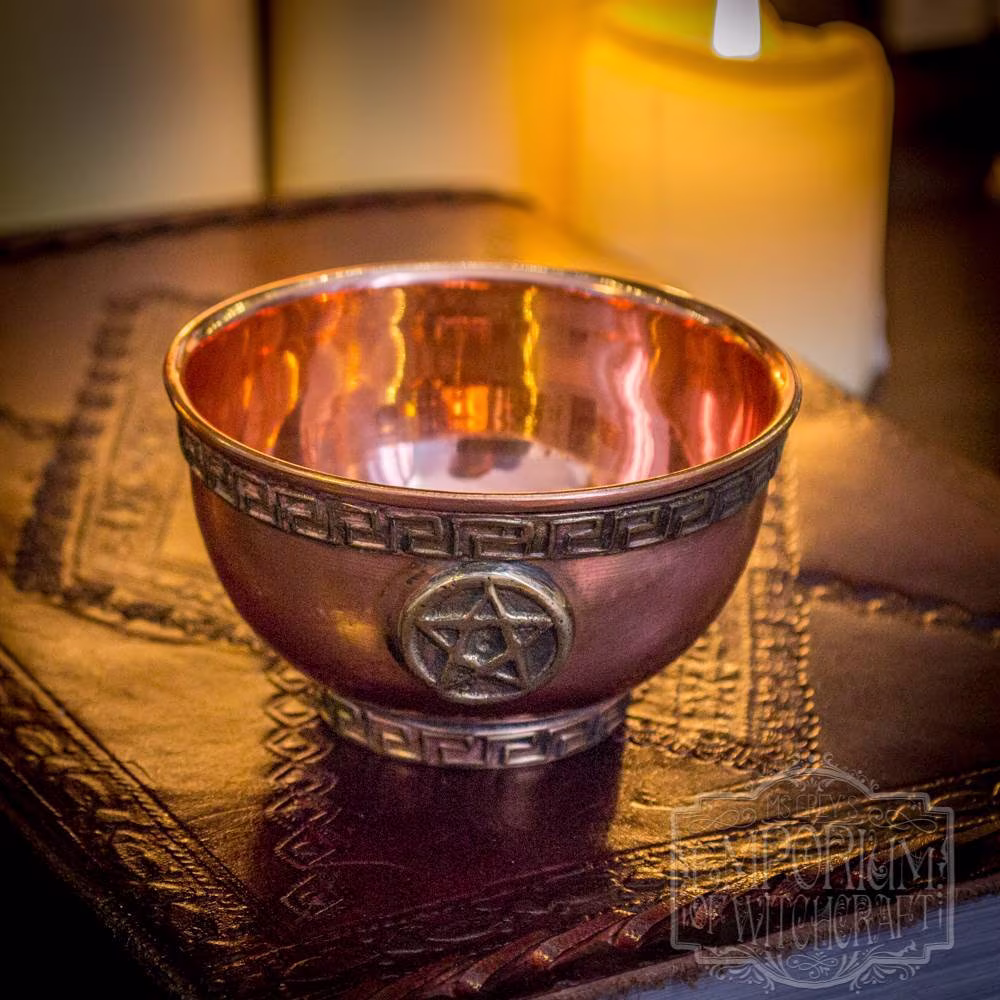 Pentagram Brass Offering Bowl | Alter Tools Witchcradt Crystal Spells