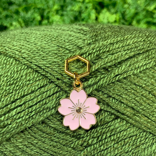 Light Pink Flower Stitch Marker/Progress Keeper - 1 Pc
