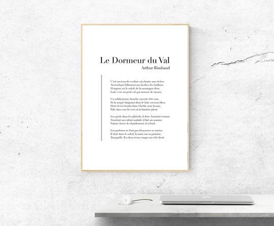 Le Dormeur Du Val By Arthur Rimbaud - Poetry Art Print, Literature Wall Art, Poem Physical Modern Decor, No Frame Included