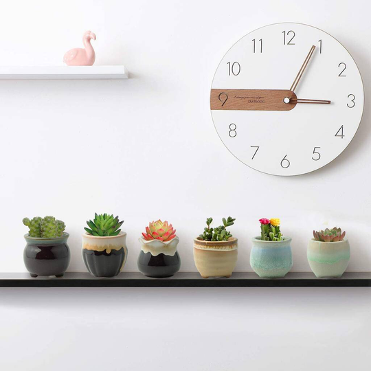 Set Of Six Mini Ceramic Decor Planters