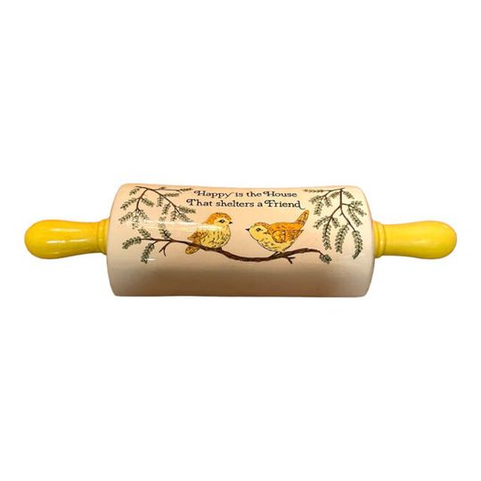 Wall Pocket Planter Rolling Pin Lorrie Design Ceramic Made in Japan, Vintage Indoor