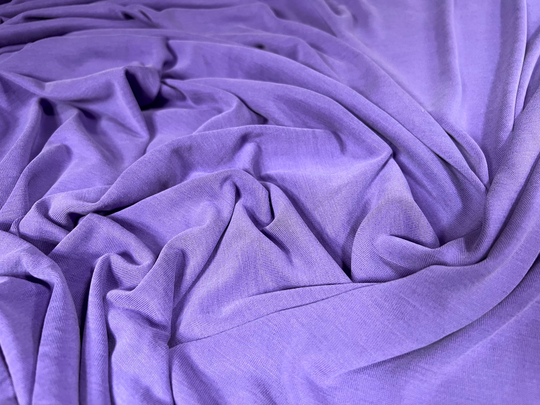 Powder Touch Single Jersey Dress Fabric With Comfort Stretch, Per Metre - Plain Violet