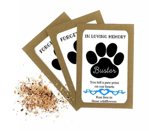 Personalised Pet Dog Remembrance Seed Packets - Envelopes With Seeds Memorial Keepsake