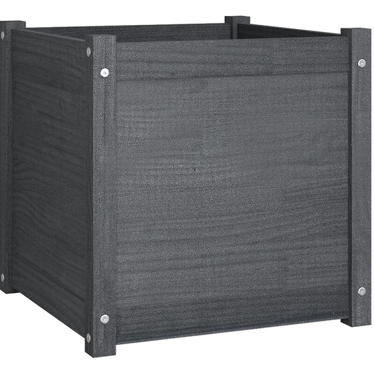 Garden Planter Grey 50x50x50 cm Solid Pinewood Vidaxl Grey