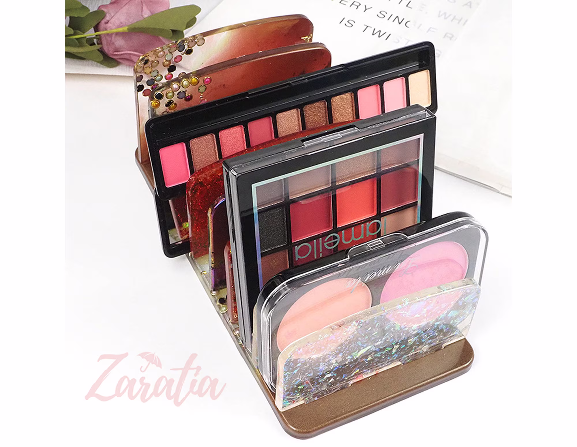 Cosmetic Storage Rack Mold, Holder Resin Eye Shadow Stand Silicone Face Powder Makeup Organizer Mold