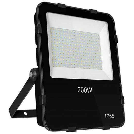 Phoebe LED Floodlight 200W Atlas with Photocell Sensor 4000K Cool White 110° Black Powder Coat 20200lm Floodlights Security External Outdoor High