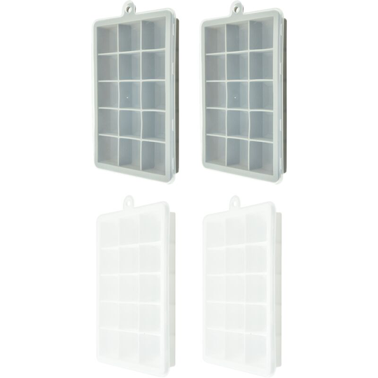 Pesce - Ice Mold Trays, for Chilled Drinks, Whiskey & Cocktails,Set of 4 grey+white