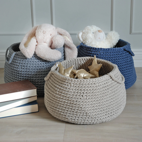 Large Crochet Storage Basket, Neutral Nursery Decor, Organizer, Toys Bag