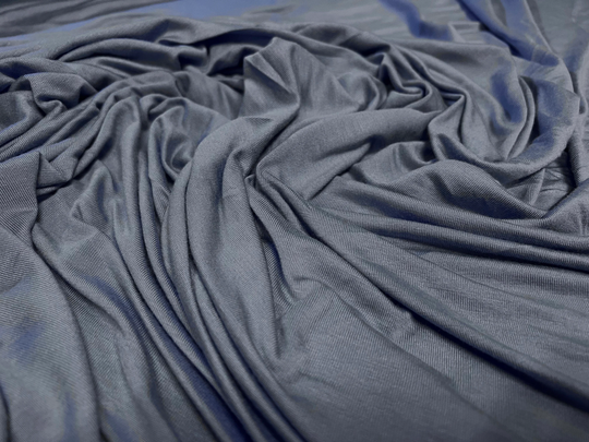 Viscose Elastane Stretch Spandex Single Jersey Fabric, Per Metre - Plain Powder Blue