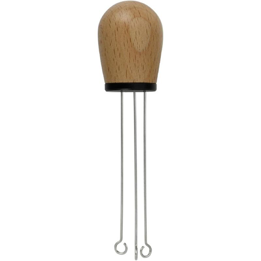 Briday - Espresso Coffee Stirrer, Coffee Needle Dispenser Coffee Pin Cloth Powder Machine with Wood Handle Coffee Stirrer Distribution Tool (Black,