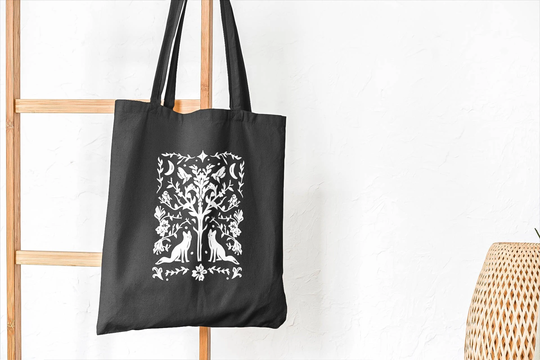 Organic Folk Art Canvas Tote Bag Aesthetic Pattern Flower Gifts For Her Eco Friendly Women Accessories Floral Print