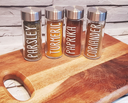 Spice Jars, Herb Kitchen Storage, Personalised Custom Spice Jars, Home Decor, Labelled Kitchen Jars
