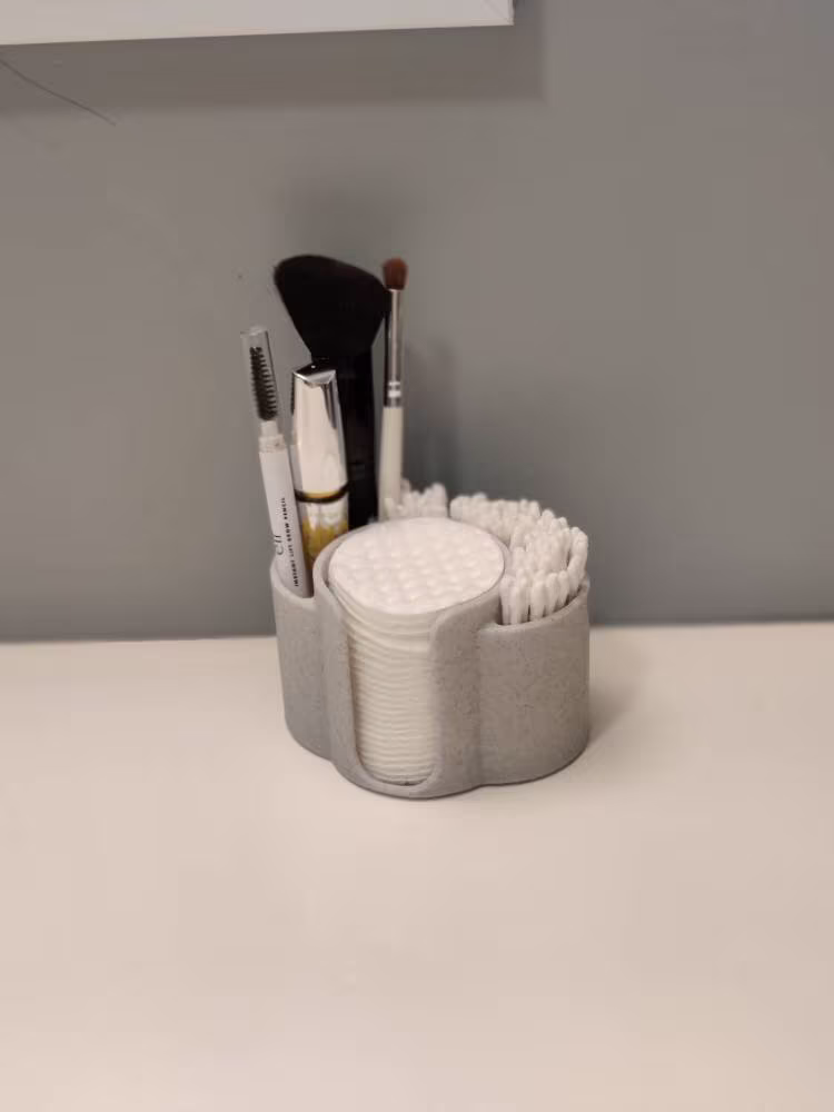Q-Tip & Cotton Disc Holder - Bathroom Organizer 3D Printed