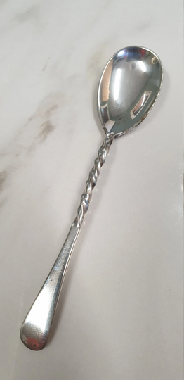 Antique Spiral Arm Salt Spoon