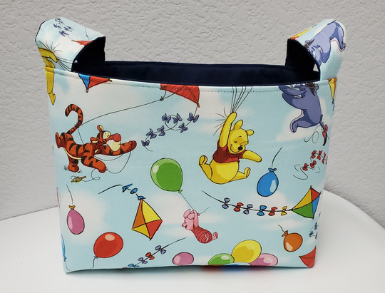 storage Basket Baby Nursery Decor Home Fabric Organizer Winnie The Pooh Tigger Piglet Blue