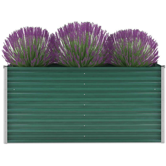 Garden Planter Galvanised Steel 160x40x77 cm Green