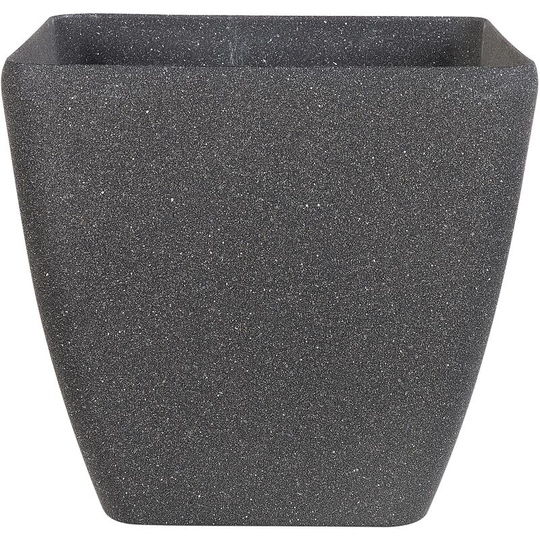 Plant Pot Grey Stone Mixture Flower Pot Square Outdoor Indoor 49 x 49 cm Zeli - Grey