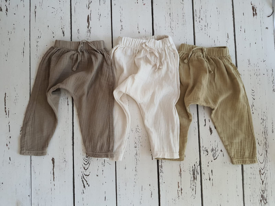 Set Of 3 Tracksuit, Boho Baby Clothes, Natural Dyeing Cloth, Organic Cotton, Muslin, Gots Certificate, Kids Sweatsuit