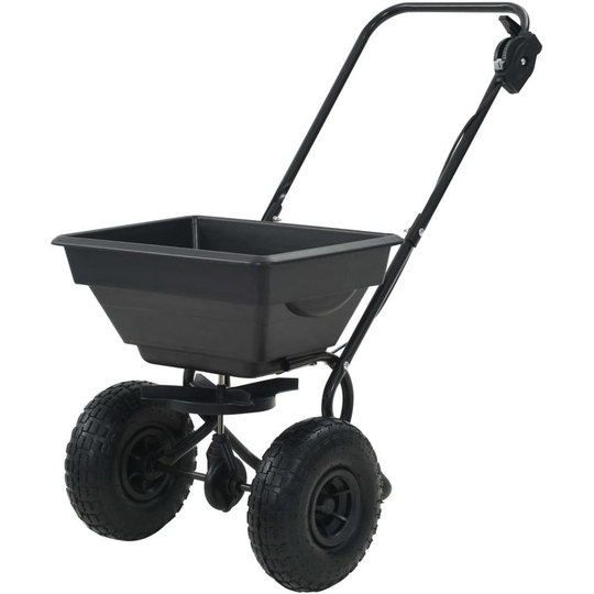 Walk Behind Salt Spreader pvc and Steel 92x46x70 cm 15 l