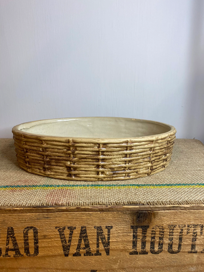 Vintage Hillstonia Pottery Planter Basket