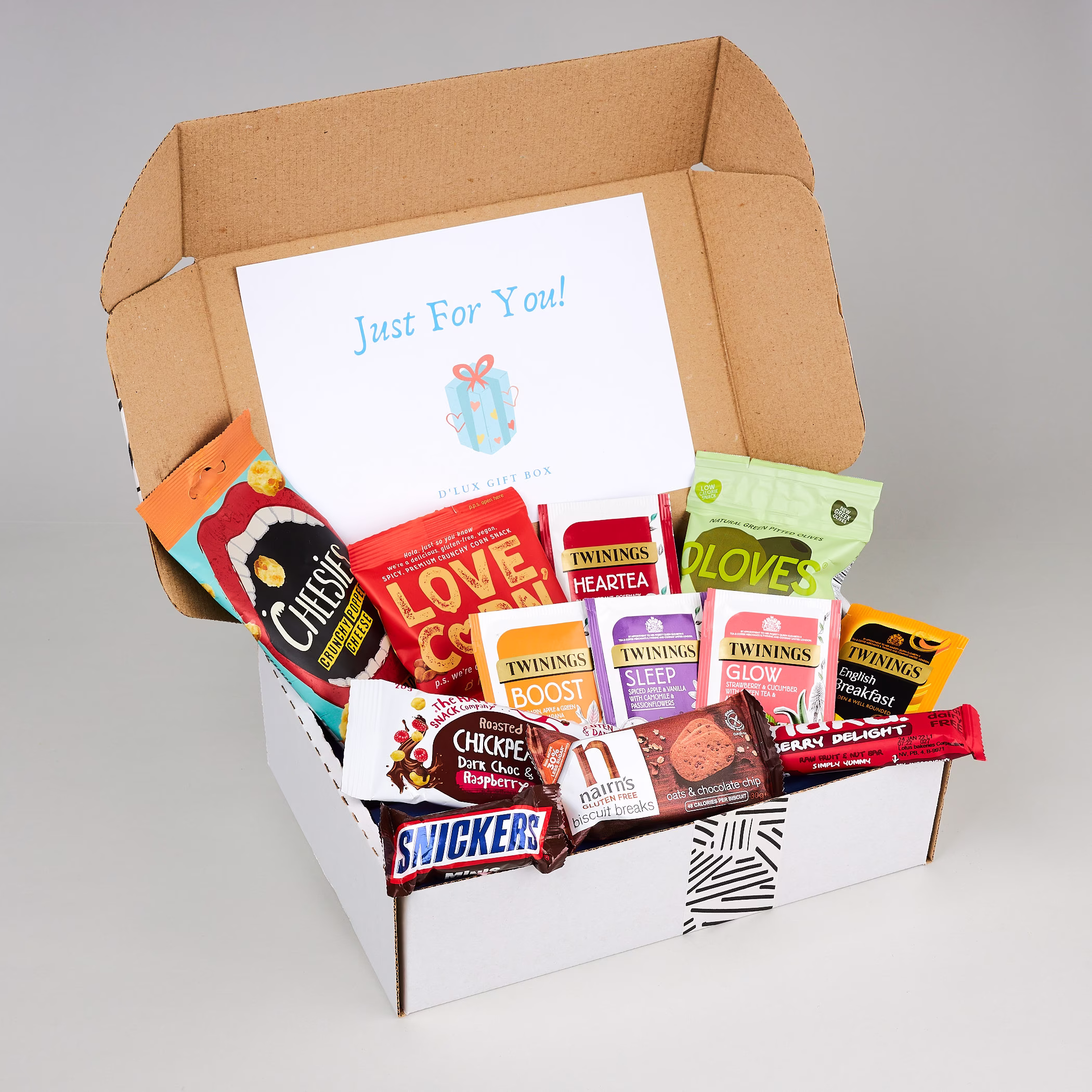 Gluten Free Snack Box, Free Gifts, Personalised Vegan, Dairy Gift Snacks, Cookies