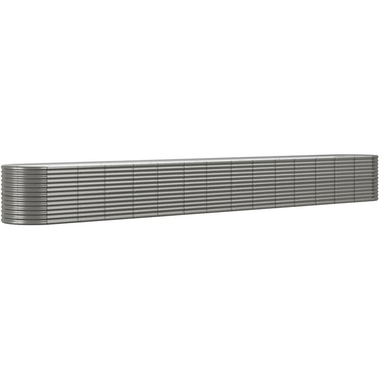 Garden Planter Powder-coated Steel 620x80x68 cm Grey vidaXL - Grey