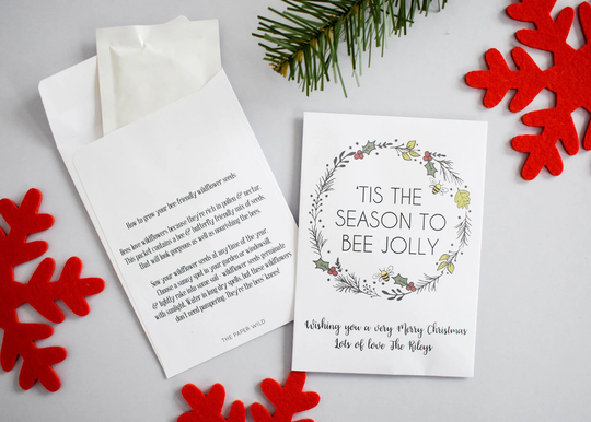 10 Wildflower Bee Jolly Christmas Seed Packets