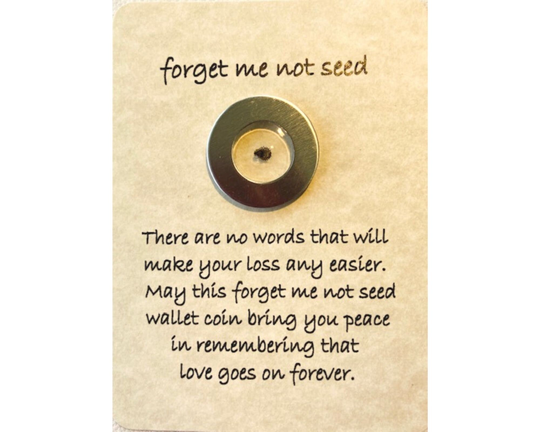 Forget Me Not Resin Seed Wallet Coin, Condolence Gift, Gift For Loss, Loss Dad, Of A Loved One, Little Kindness
