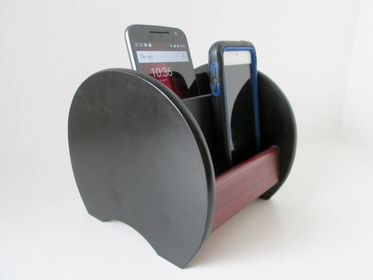 Wood Desk Organizer, Cell Phone Holder, Office Accessories, Desktop Sorter, Nightstand Letter Box, Valet Organizer Home Decor Storage