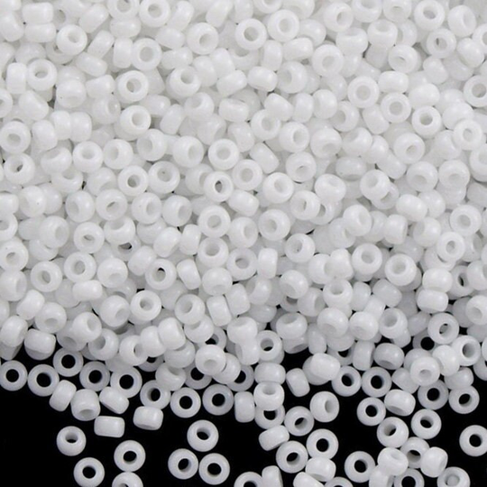 Miyuki Seed Beads 15/0, 0402 -Opaque White, Beads, Miyuki Seed Beads, 10 Gr Pack