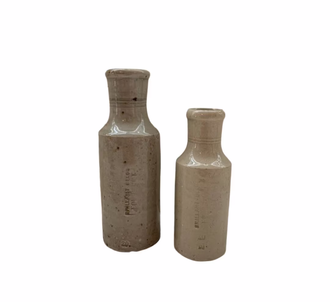 Belgian Salt Stone Bottles, C. 1910