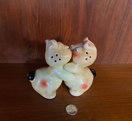 Anthropomorphic, Hugging Bunnies, Salt & Pepper Shakers