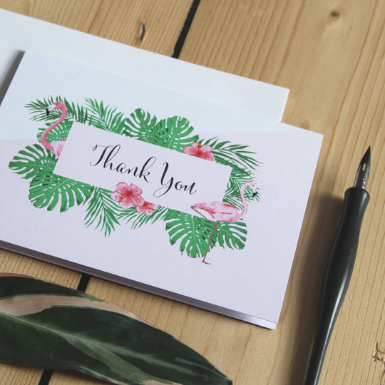 Flamingo Thank You Card