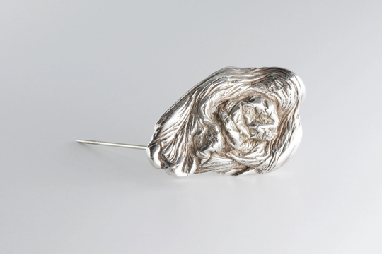 Artistic Modernist Vintage Organic Silver Brooch