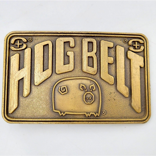 Hog Belt Buckle Vintage Pig Veterinarian Medicine Vet Charles City Iowa