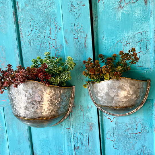 Pair Of Zinc Wall Planters Ltzkr042