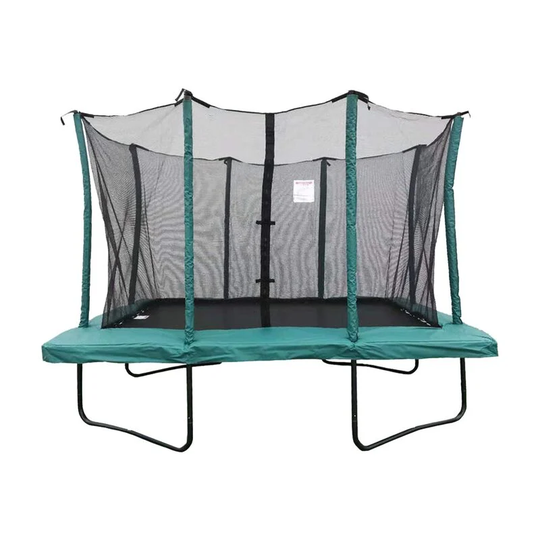 Velocity - 8x12ft Green Powder Coated Rectangular Trampoline With Safety Enclosure
