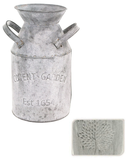 Covent Garden Mulberry Tree 22cm Metal Zinc Milk Churn Flower Planter Plant Pot