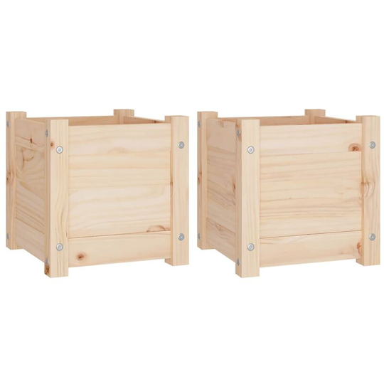 Vidaxl - Garden Planters 2 pcs 31x31x31 cm Solid Pinewood Brown