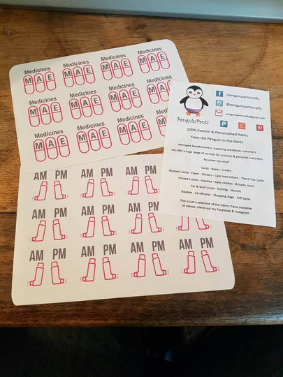 Medicine Or Inhaler Tracker Stickers
