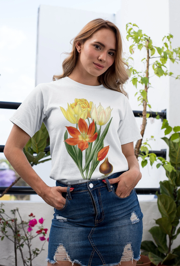 Schrenck's Tulip | 1896 - Unisex Organic T-Shirt, Vintage Style Botany T-Shirt, Floral T-Shirt