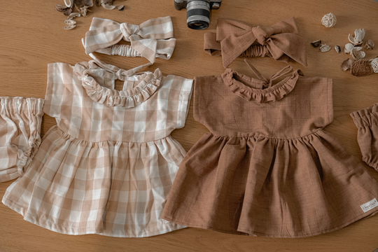 Organic Cotton Baby Girls 0-6 Month Handmade Hand Woven Cotton Fabric With Natural Dyes. Thai Textile Native