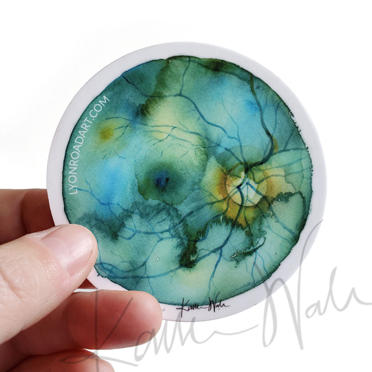 Set Of 3 Retina Watercolor Art Stickers